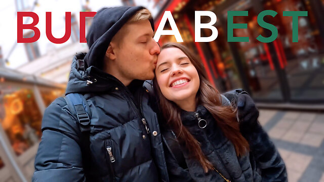 Nico Nice and Jamie Young in the preview image for their Budapest walking vlog. Recording date unconfirmed.